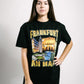 Schwarzes T-Shirt mit Vintage Print