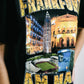Schwarzes T-Shirt mit Vintage Print