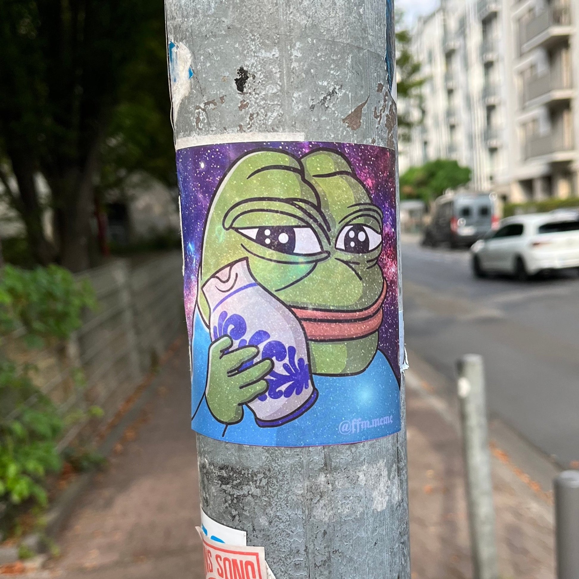 Stickerset - Space Pepe mit Bembel - Frankfurt am Meme